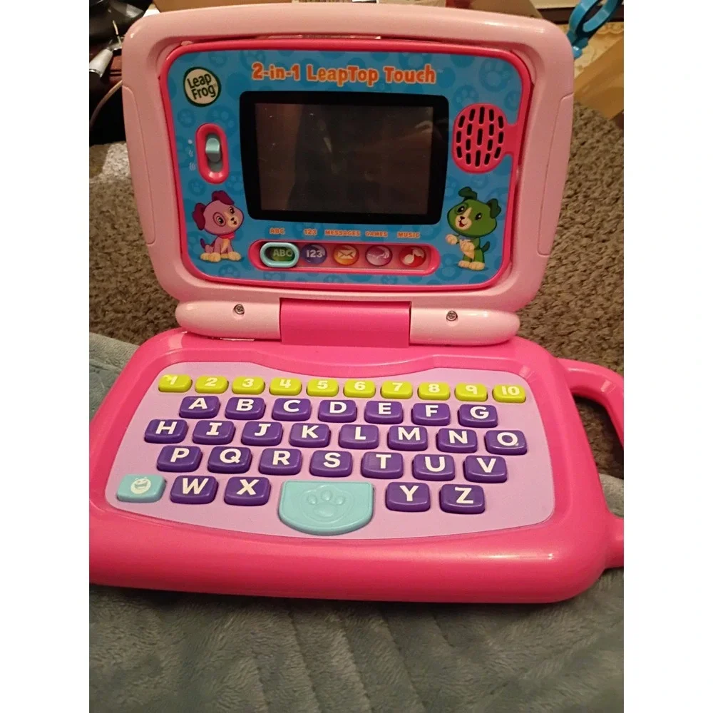 Gently Used LeapFrog 2 N 1 My Own Leaptop Touch Laptop Tablet Computer Pink 2017